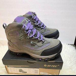Women Skamania  Hiking Boots Hi Tec- Grey/Viola Waterproof Lightweight 9,11